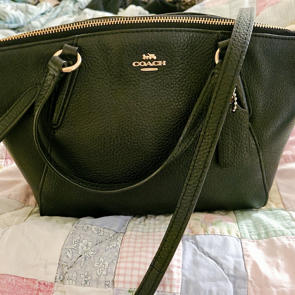 Coach black leather purse